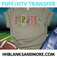 Pirates Leopard CRC School Spirit Puff/HTV Transfer