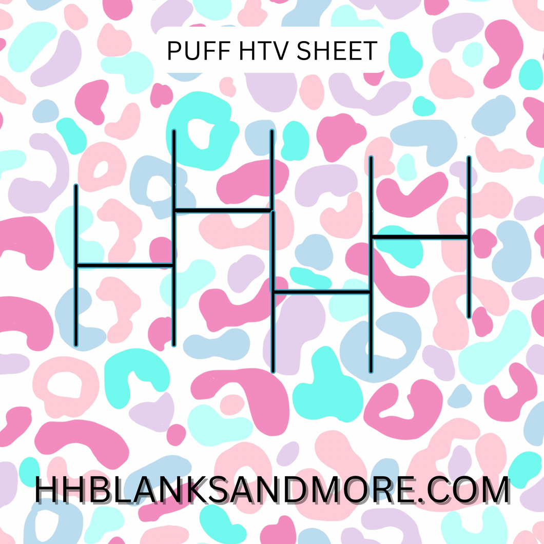 Retro Pastel leopard Puff Heat Transfer Vinyl Sheet – Hernandez Homemade  Blanks & More