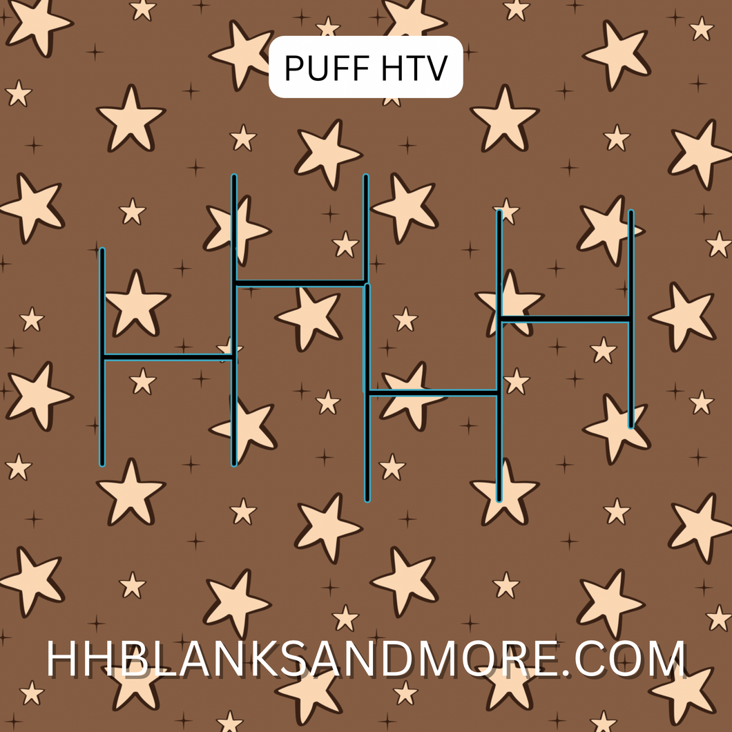 Brown and Tan Stars Puff Heat Transfer Vinyl Sheet