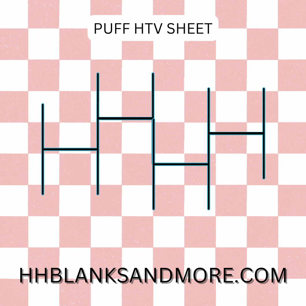 Light Pink Checkered Puff Heat Transfer Vinyl Sheet – Hernandez Homemade  Blanks & More