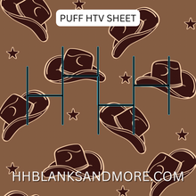 Load image into Gallery viewer, Cow Boy Hat Puff Heat Transfer Vinyl Sheet
