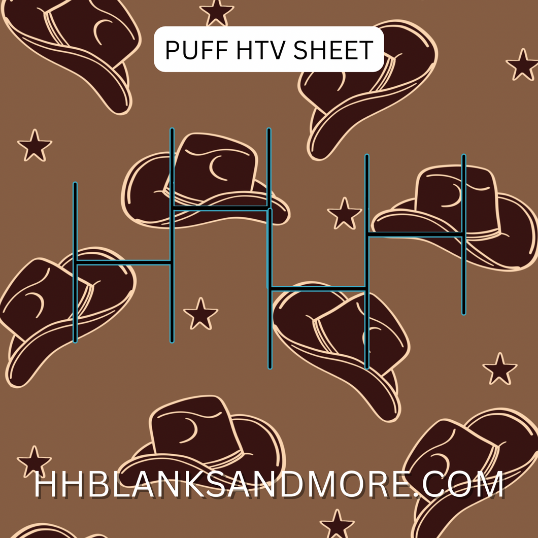 Cow Boy Hat Puff Heat Transfer Vinyl Sheet