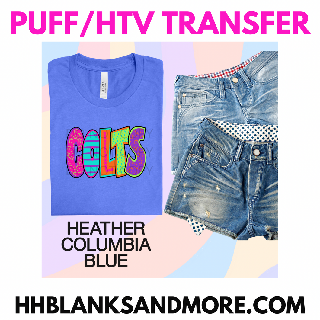 Colts School Spirit Puff/HTV Transfer
