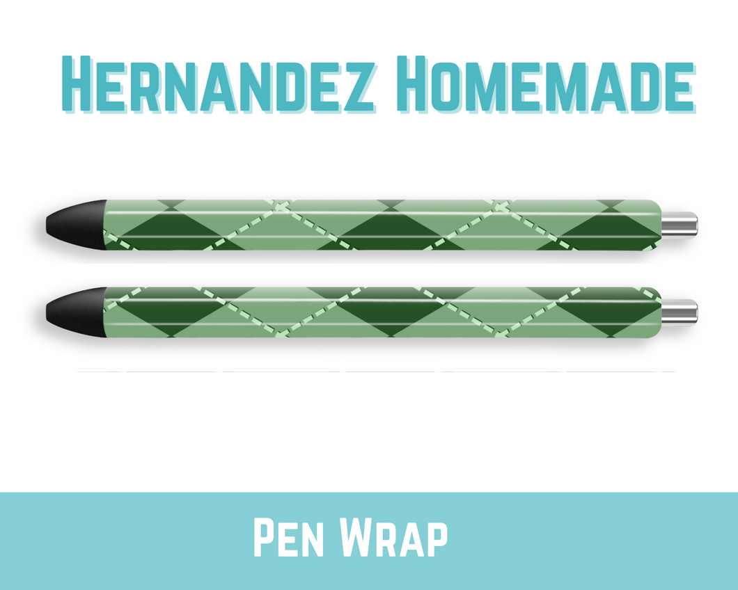 Green Plaid Pen Wrap