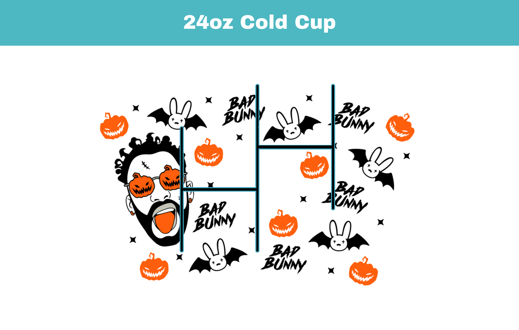 Bad Bunny Halloween Cup Wrap