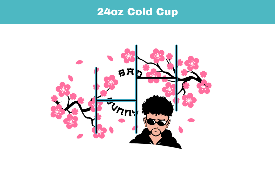 Floral  Bad Bunny  Cup Wrap