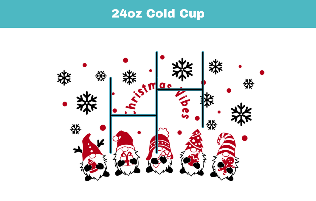 Gnome Christmas Vibes Cup Wrap