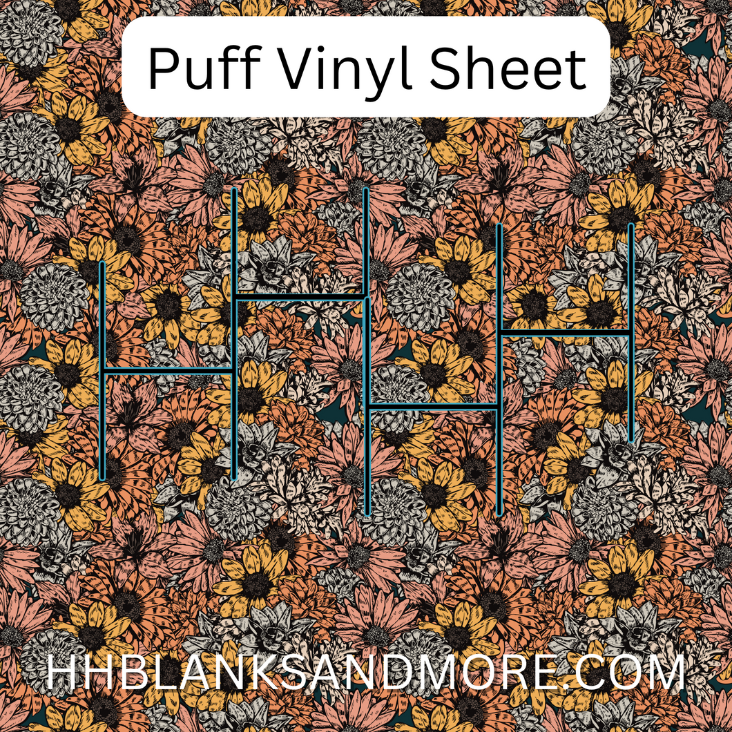 Floral Puff Heat Transfer Vinyl Sheet – Hernandez Homemade Blanks & More