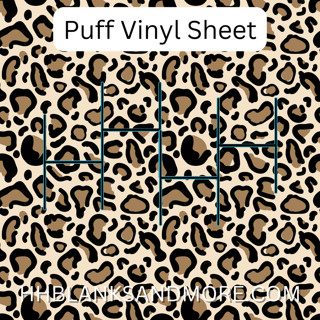 Leopard Puff Heat Transfer Vinyl Sheet – Hernandez Homemade Blanks