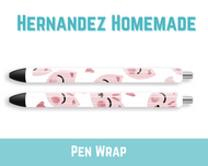 Pink Cat Face Pen Wrap
