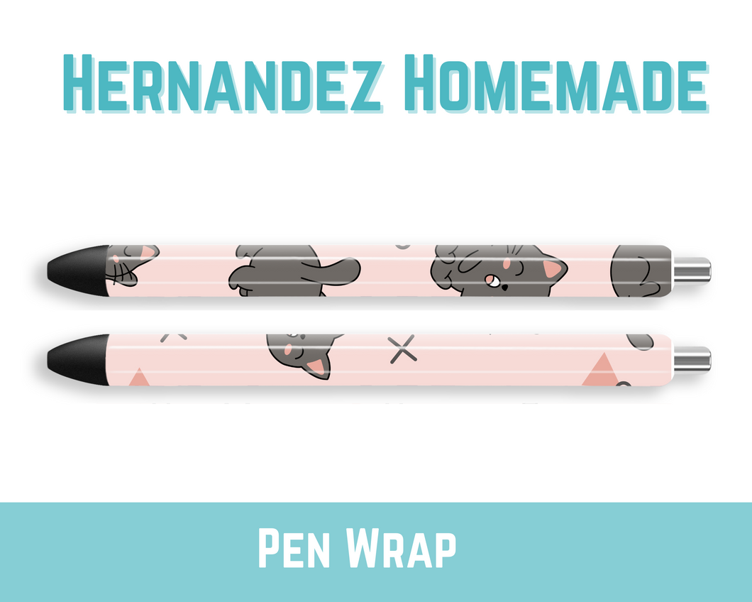 Gray Cat Pen Wrap
