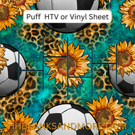 Soccer Balls And Sunflowers Puff HTV or Perm Vinyl Sheet