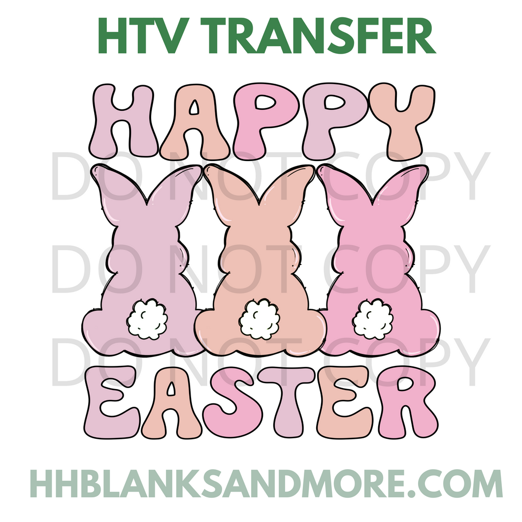Happy Easter Tails HTV Transfer