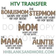 Leopard Wears her heart on her sleeve HTV Transfer
