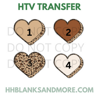 Leopard Hearts on Her Sleeve Hearts Only HTV Transfer