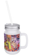 12 oz. Sublimatable Frosted Mason Jar with Lid & Straw