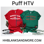 Who Ville University Single Color Puff HTV Transfer