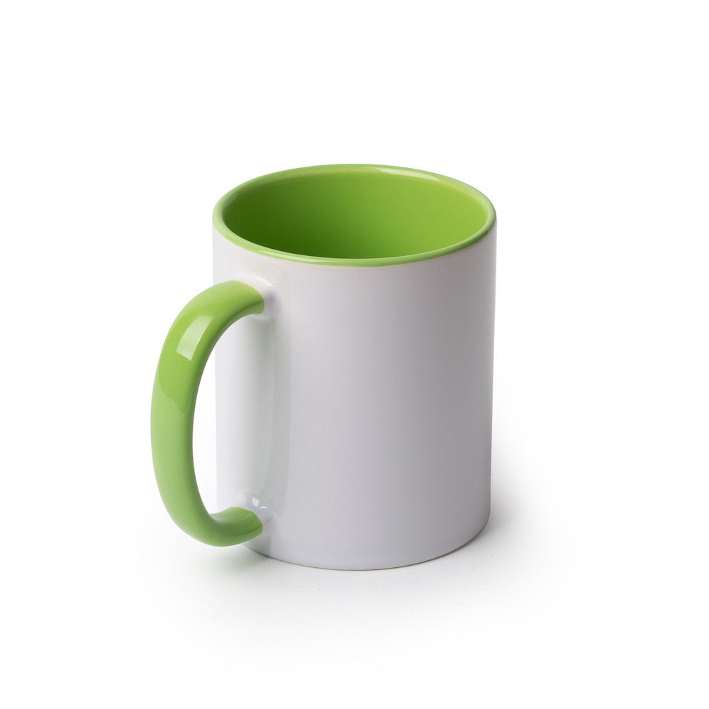 11 oz. Sublimatable Green ceramic Mug with Handle
