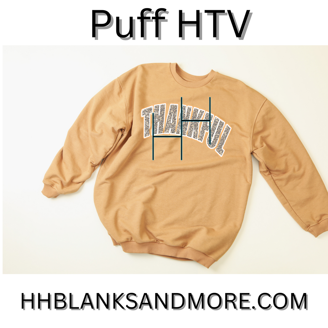 Thankful Printable Puff HTV Transfer
