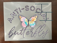 Anti Social Butterfly Heat Transfer Vinyl