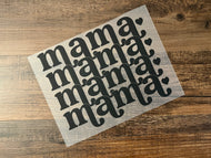Mama Single Color Puff HTV Transfer