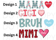 Wears her heart on her sleeve HTV Transfer