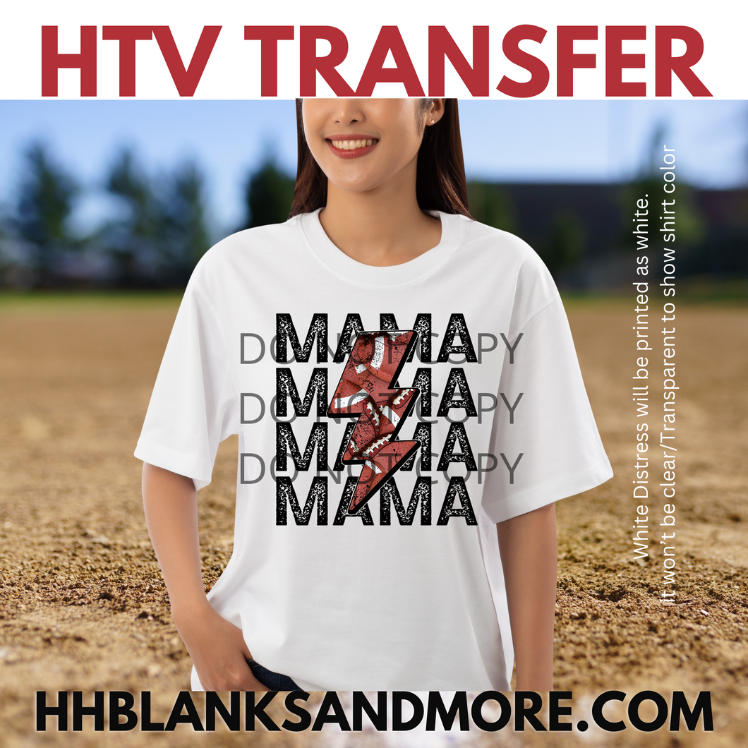 Football Mama lightning bolt HTV Transfer