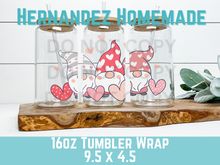 Load image into Gallery viewer, Valentines Gnome Libbey Cup Wrap
