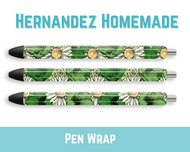 Green Floral Pen Wrap