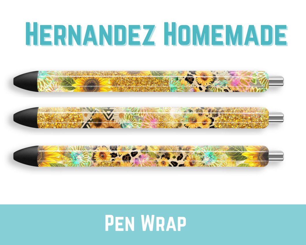 Sunflower Glitter Pen Wrap