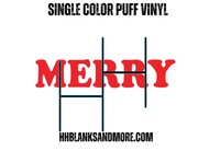 Merry Single Color Puff HTV Transfer