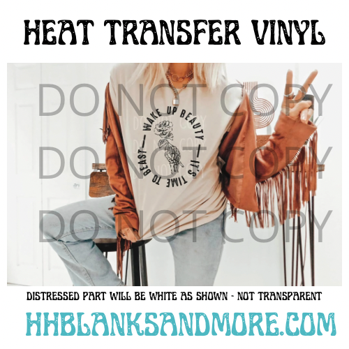 Wake Up Beauty - It’s Time to Beast HTV Transfer