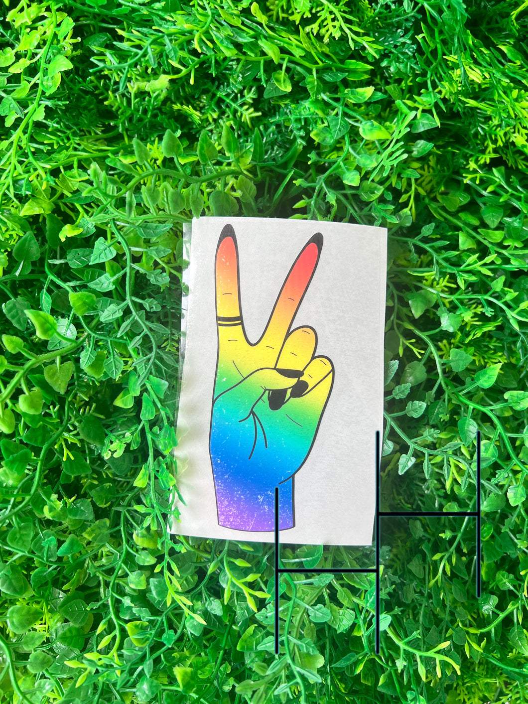 Rainbow Peace pocket HTV Transfer