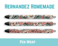 Pink Floral Pen Wrap