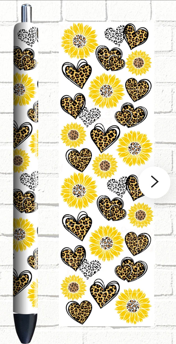 Sunflowers and Leopard Pen Wrap