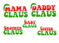 The Claus Family HTV Transfer