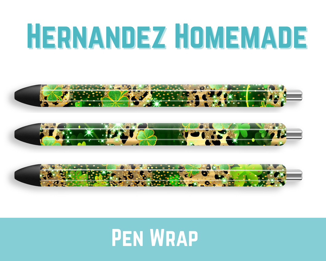 St Patricks Day leopard Pen Wrap