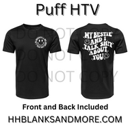 My Best Friend and I Single Color Puff HTV Transfer