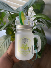 Load image into Gallery viewer, 12 oz. Sublimatable Frosted Mason Jar with Lid &amp; Straw
