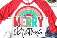 Merry Christmas rainbow HTV Transfer