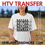 Baseball leopard Mama lightning bolt HTV Transfer
