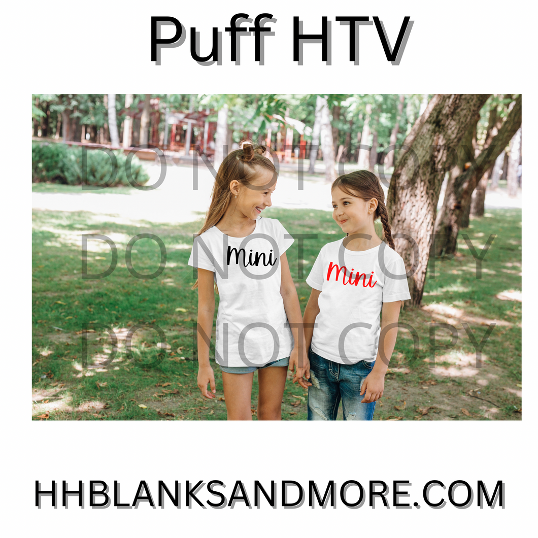 Mini Single Color Puff HTV Transfer
