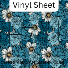 Load image into Gallery viewer, Blue Floral Vinyl Pattern LDC
