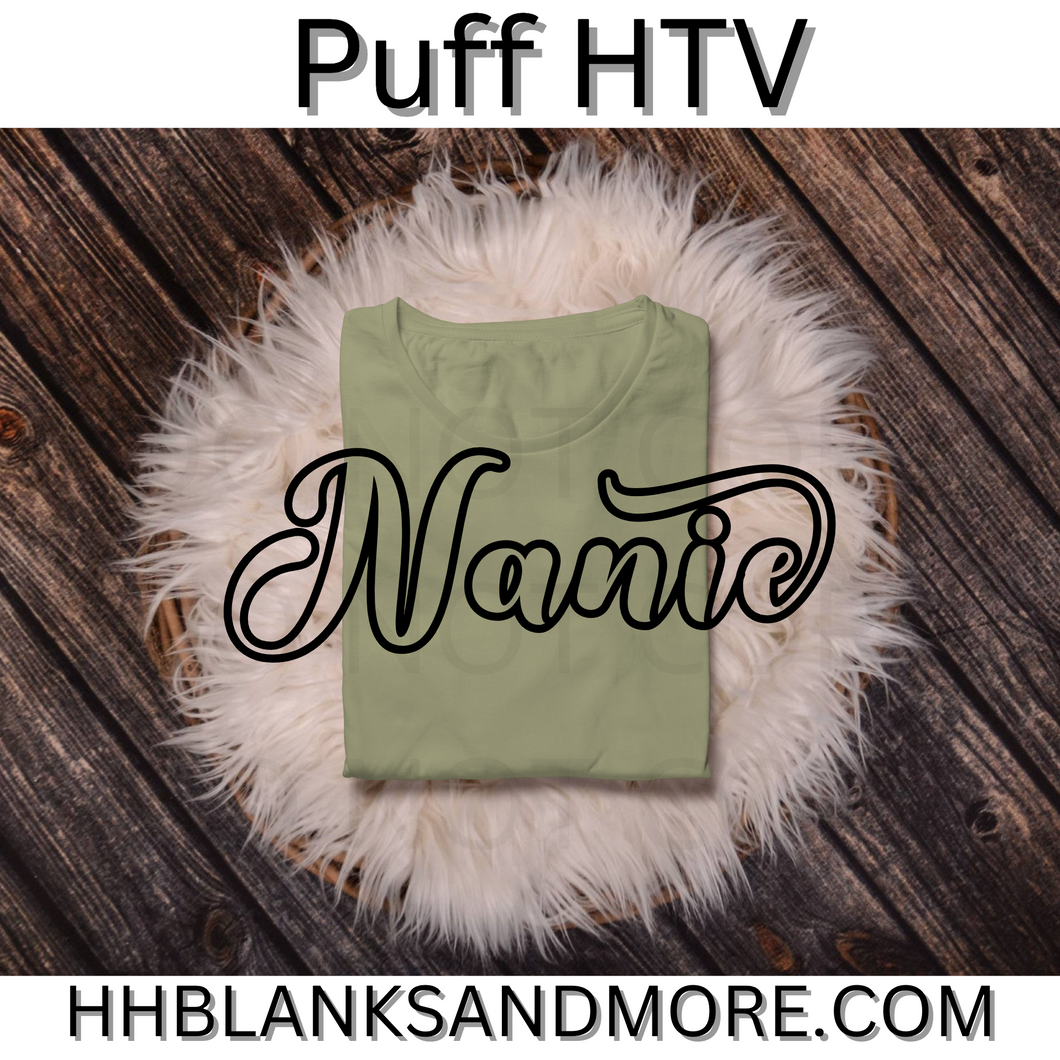 Nanie Single Color Puff HTV Transfer